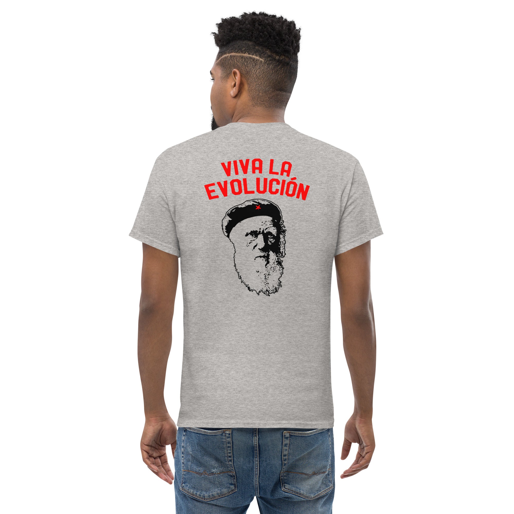 Darwin - Viva la Evolucion - Back Print - Unisex Classic T-Shirt - The Philosopher's Shirt