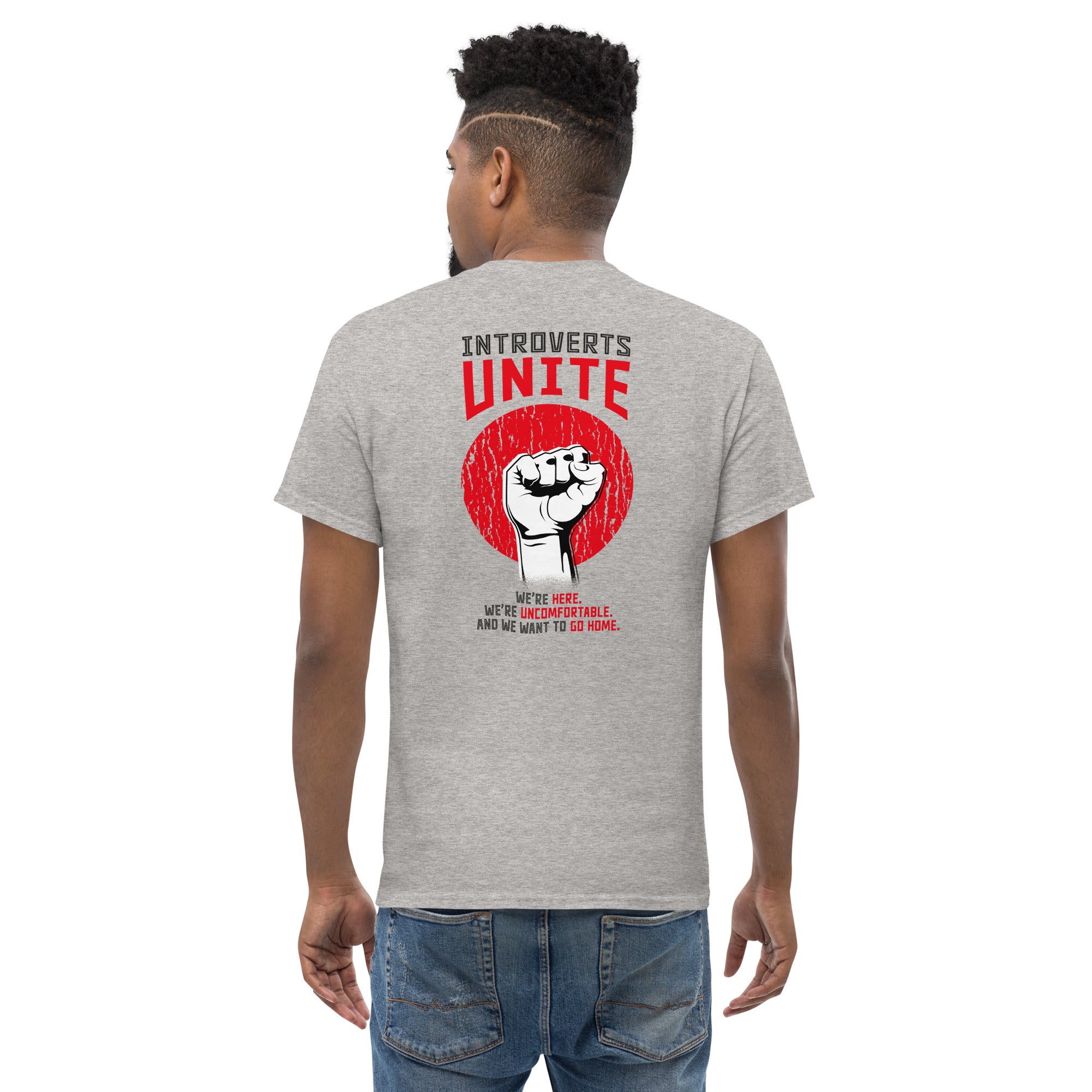 Introverts unite! - Back Print - Unisex Classic T-Shirt - The Philosopher's Shirt