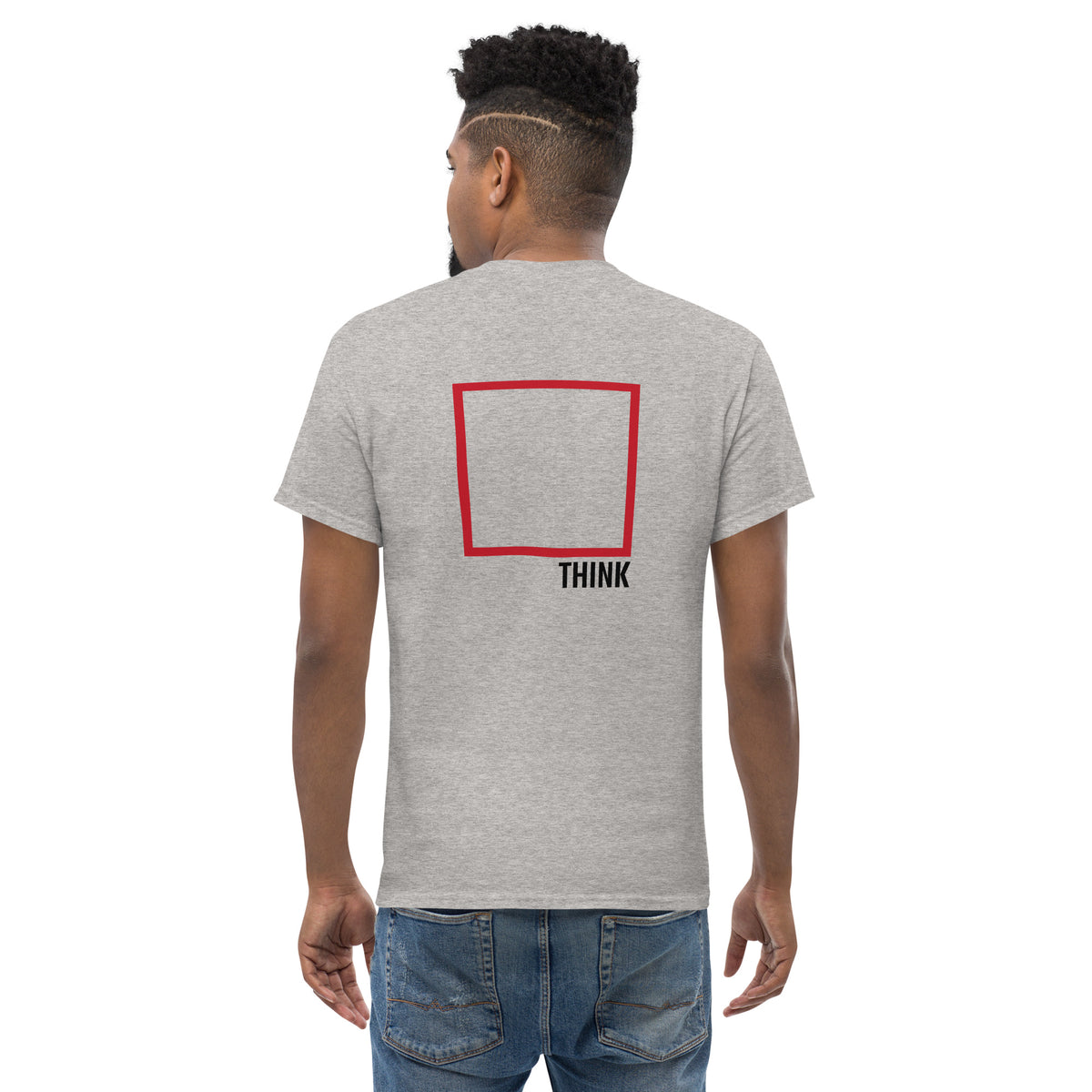 Think Outside The Box - Back Print - Unisex Classic T-Shirt - The Philosopher's Shirt