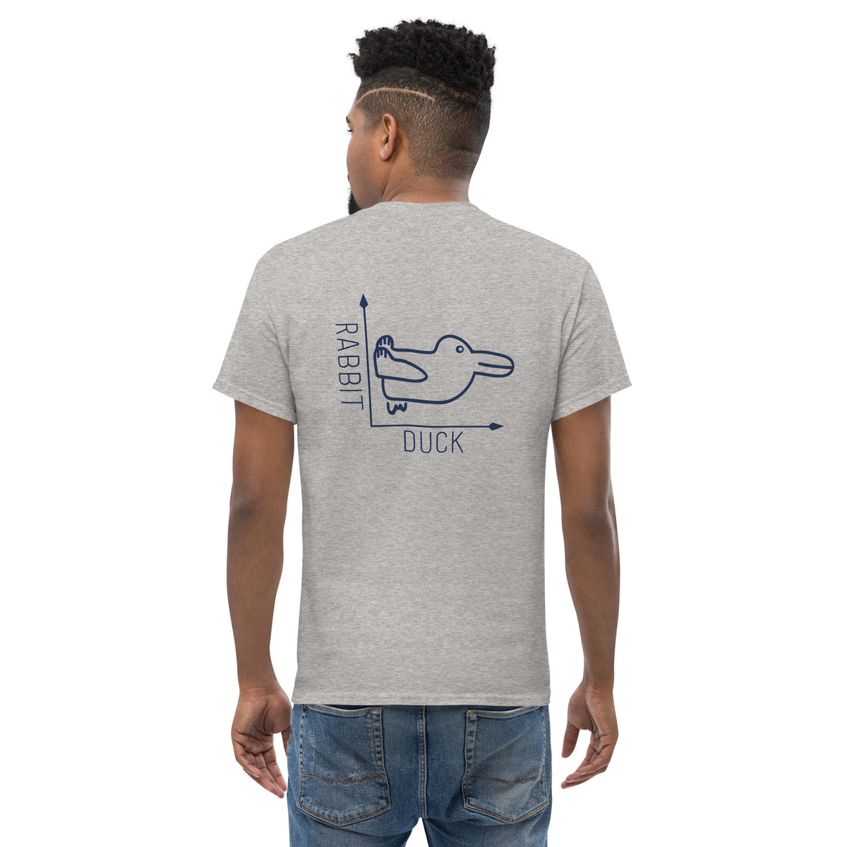 Rabbit-Duck Illusion - Back Print - Unisex Classic T-Shirt - The Philosopher's Shirt
