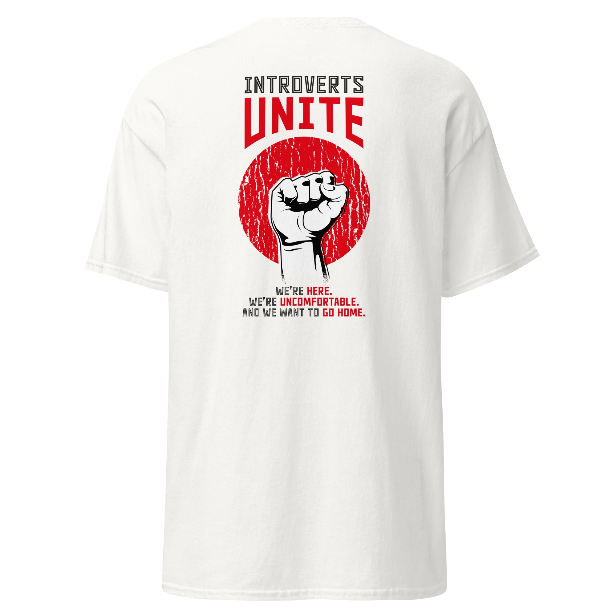 Introverts unite! - Back Print - Unisex Classic T-Shirt - The Philosopher's Shirt
