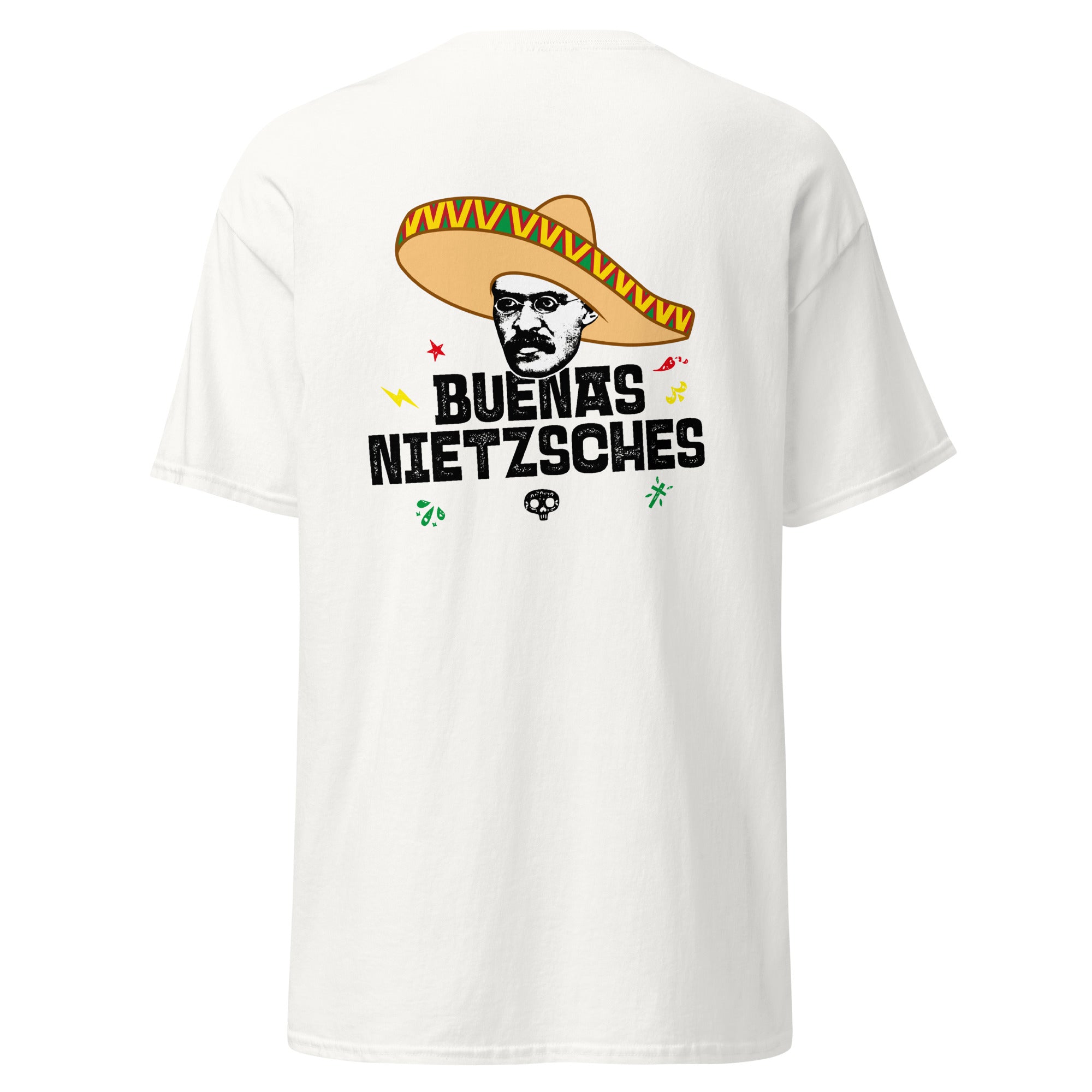 Buenas Nietzsches - Back Print - Unisex Classic T-Shirt - The Philosopher's Shirt