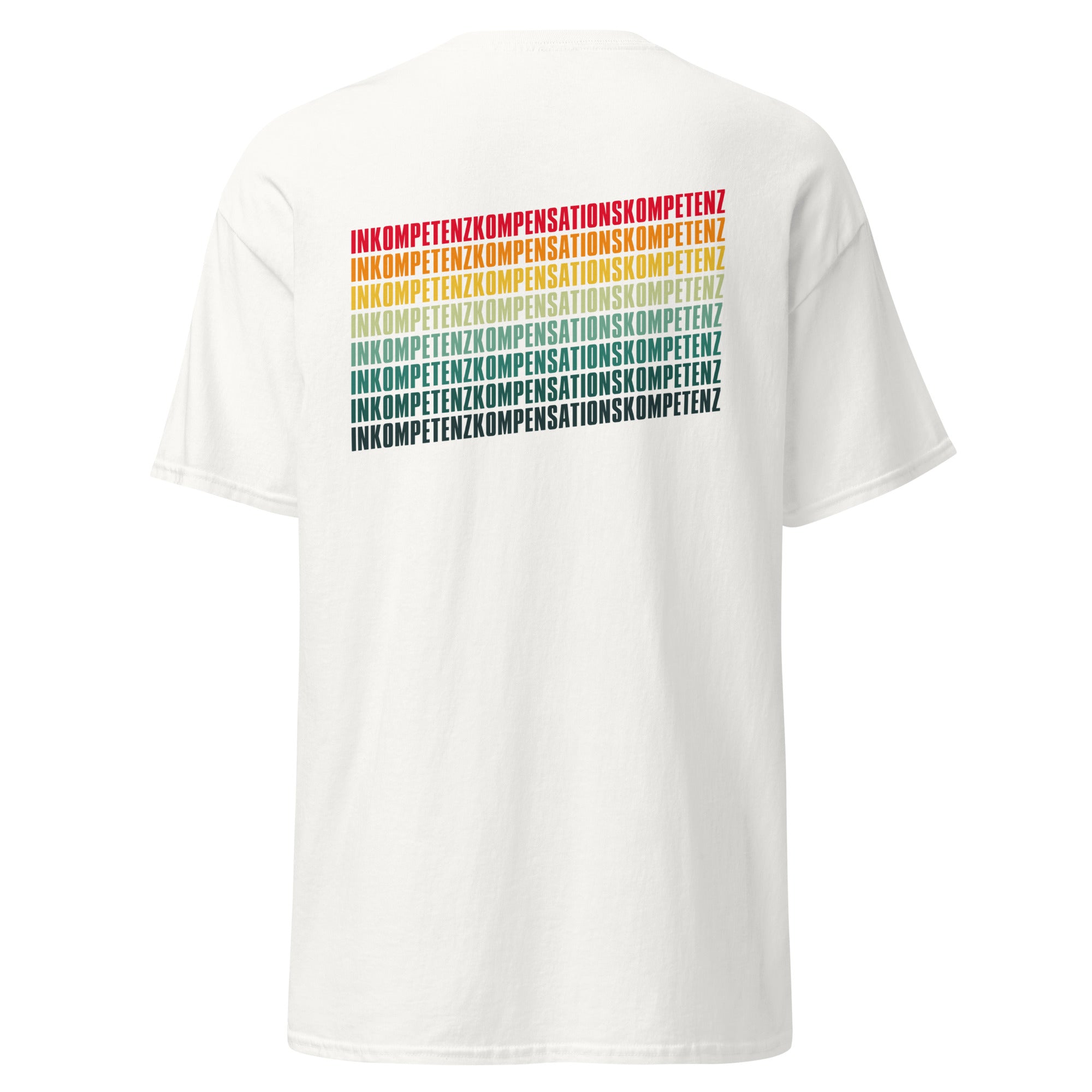Inkompetenzkompensationskompetenz - Back Print - Unisex Classic T-Shirt - The Philosopher's Shirt