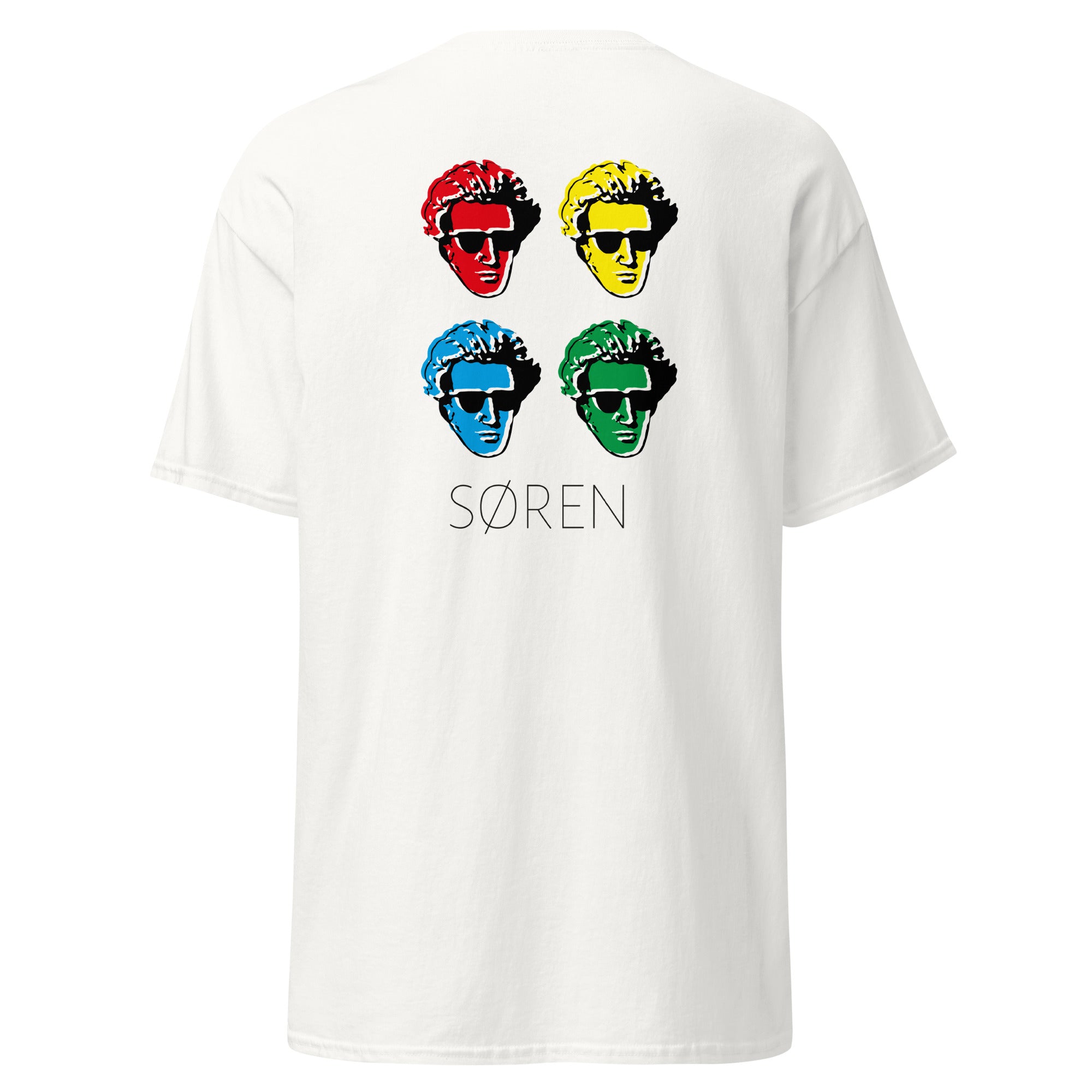 Soeren Kierkegaard Pop Art - Back Print - Unisex Classic T-Shirt - The Philosopher's Shirt