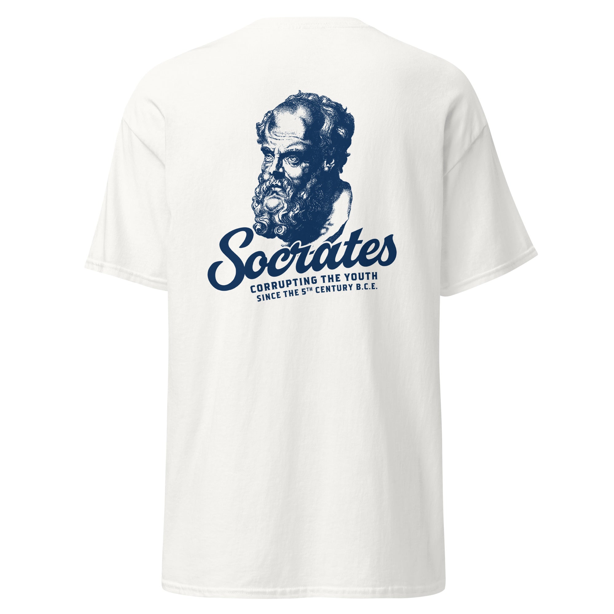 Socrates - Corrupting the youth - Back Print - Unisex Classic T-Shirt - The Philosopher's Shirt