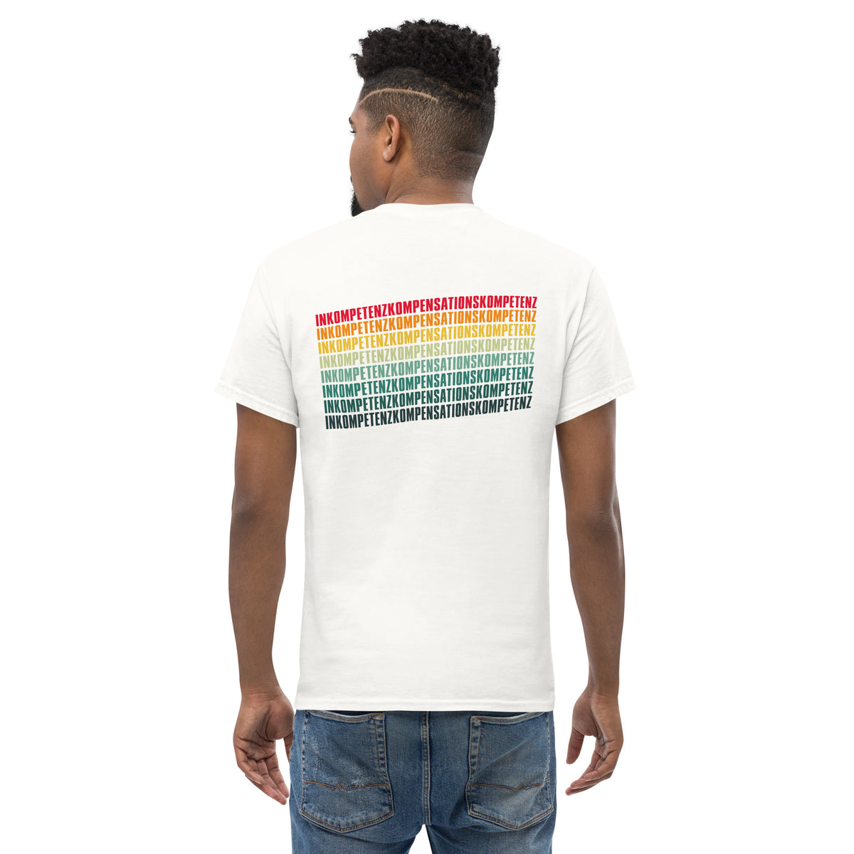 Inkompetenzkompensationskompetenz - Back Print - Unisex Classic T-Shirt - The Philosopher's Shirt