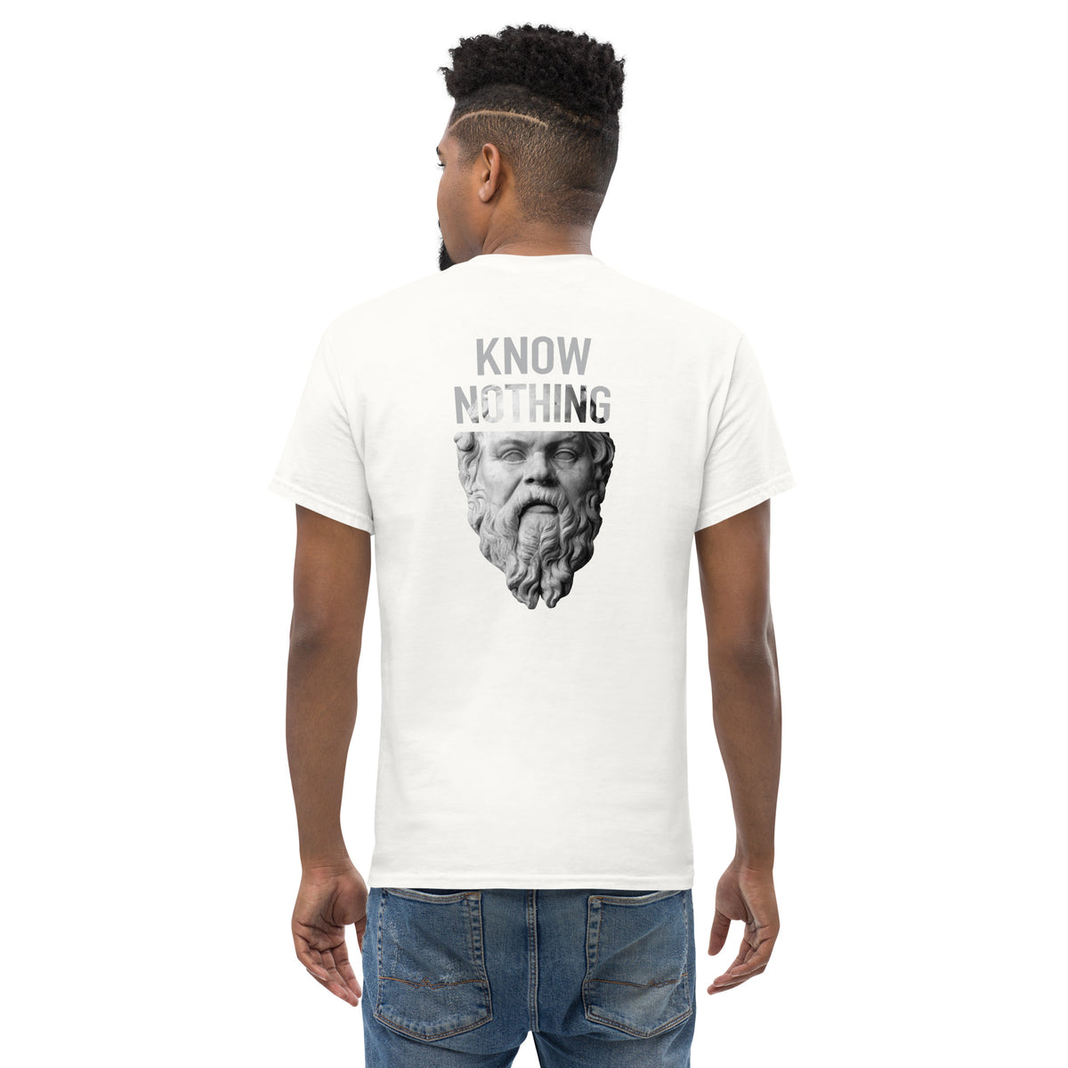 Socrates - Know Nothing - Back Print - Unisex Classic T-Shirt - The Philosopher's Shirt