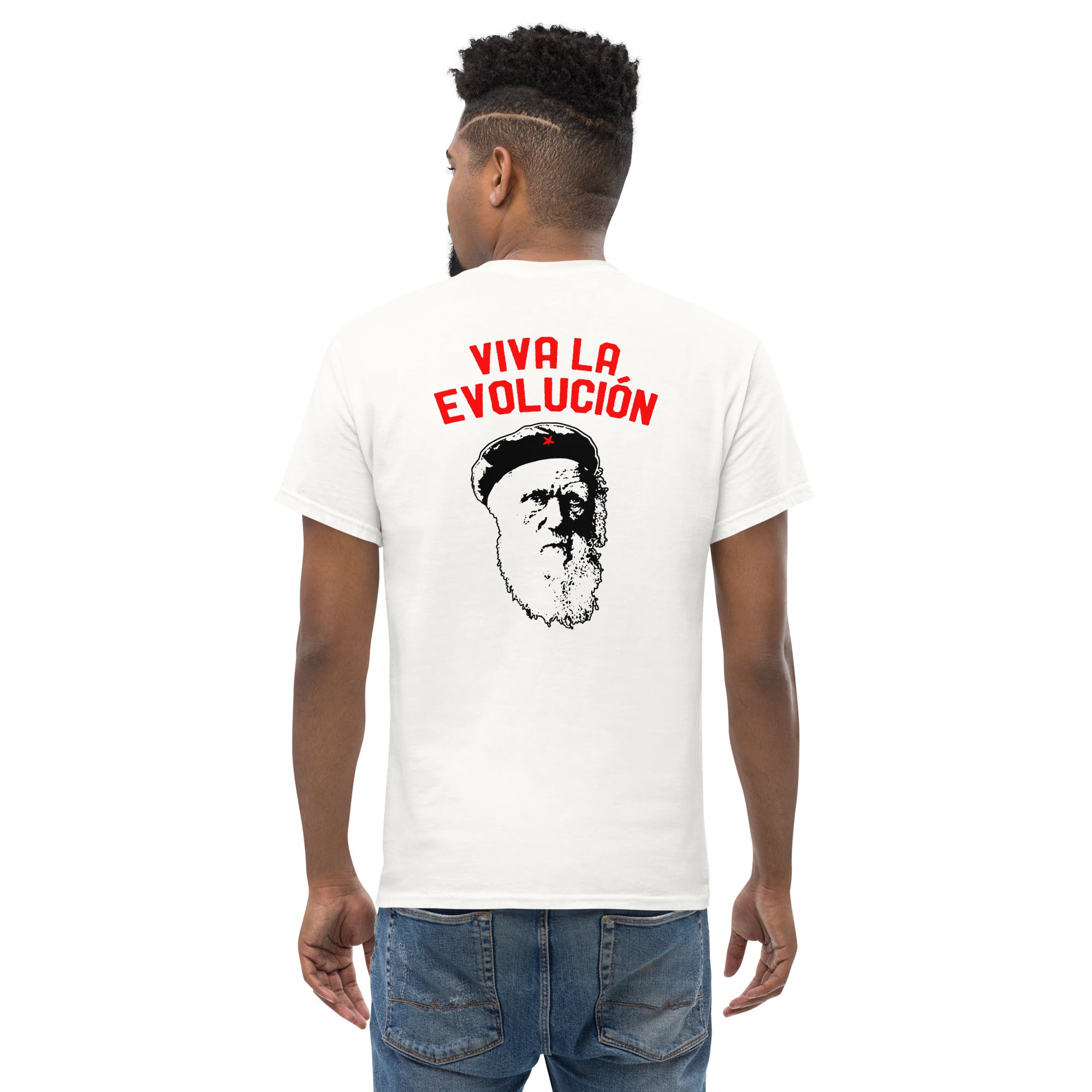 Darwin - Viva la Evolucion - Back Print - Unisex Classic T-Shirt - The Philosopher's Shirt