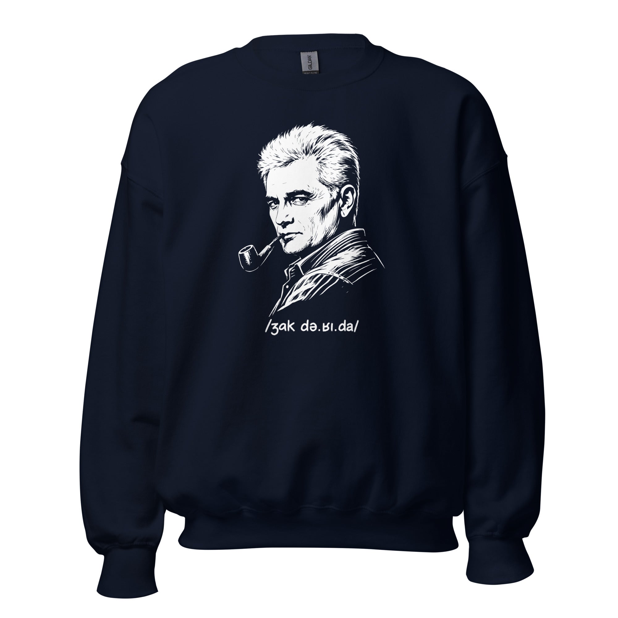 Jacques Derrida Portrait - Sweatshirt - The Philosopher's Shirt
