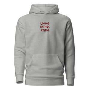 Logos Pathos Ethos - Gestickt - Premium Hoodie