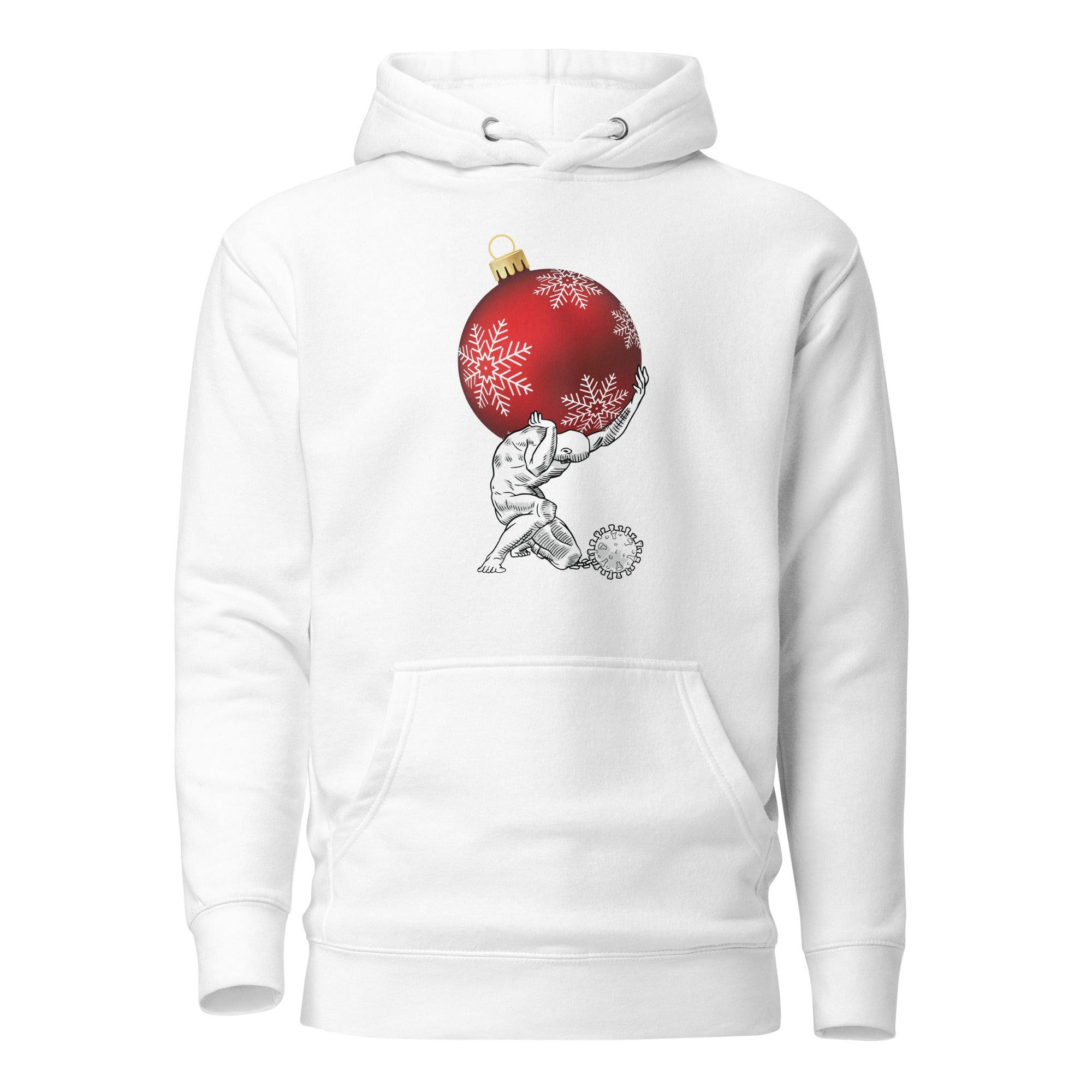 Atlas holding Christmas - Premium Hoodie - White - The Philosopher's Shirt