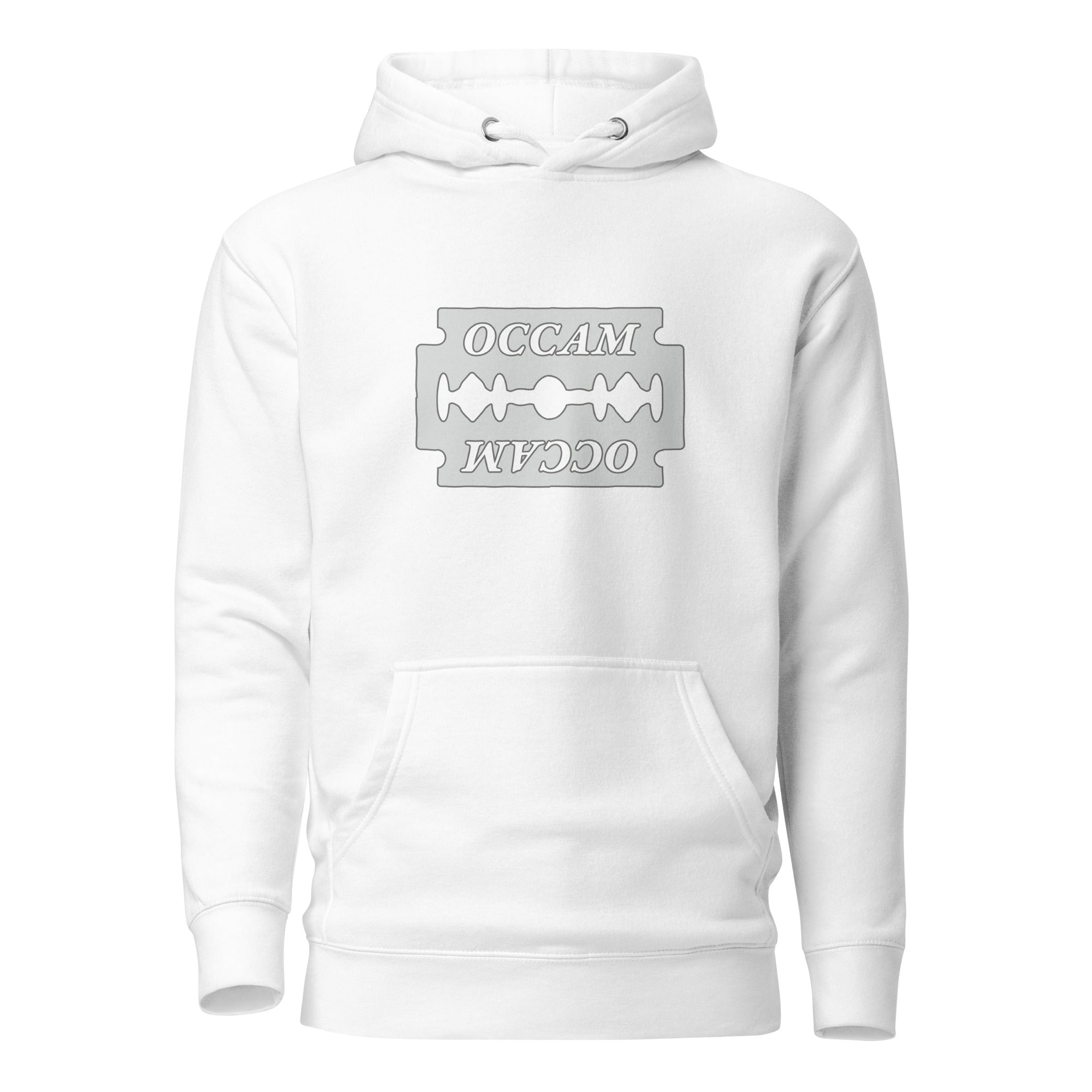 OCCAM's Razor - Premium Hoodie - White - The Philosopher's Shirt