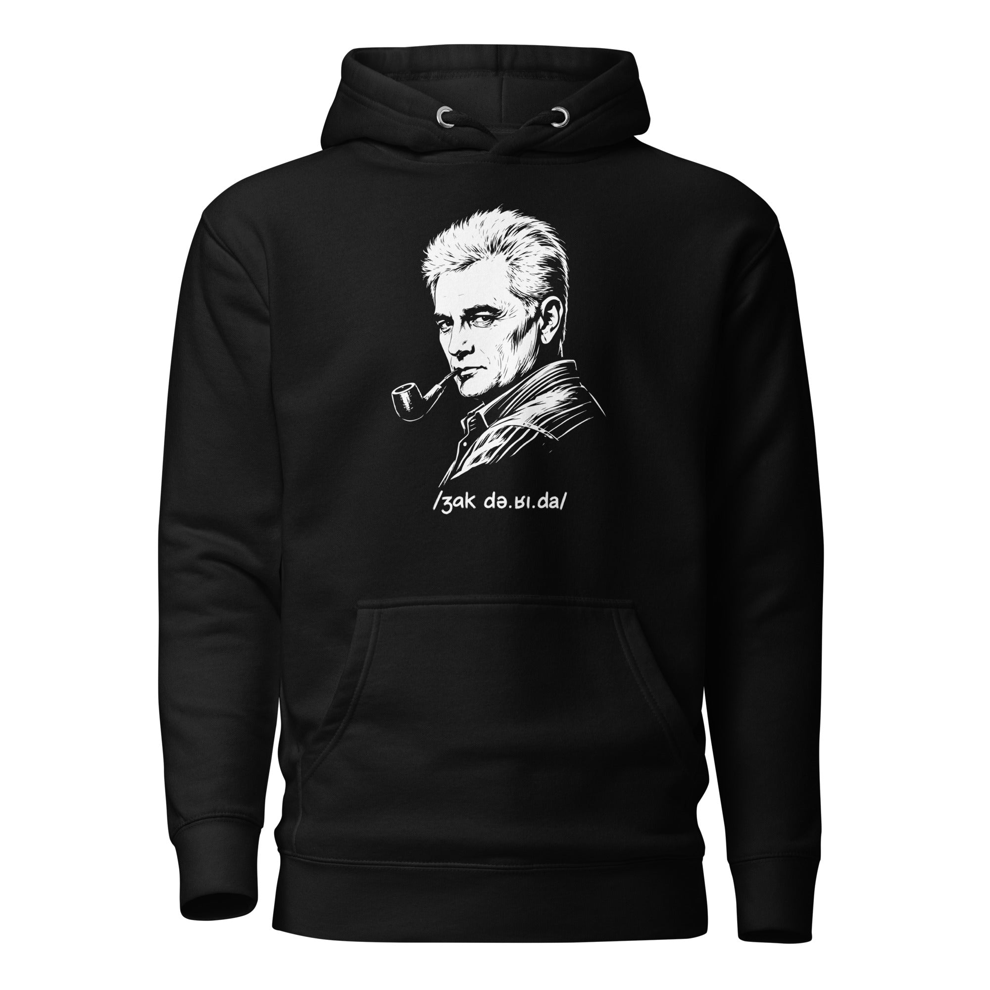 Jacques Derrida Portrait - Premium Hoodie - The Philosopher's Shirt