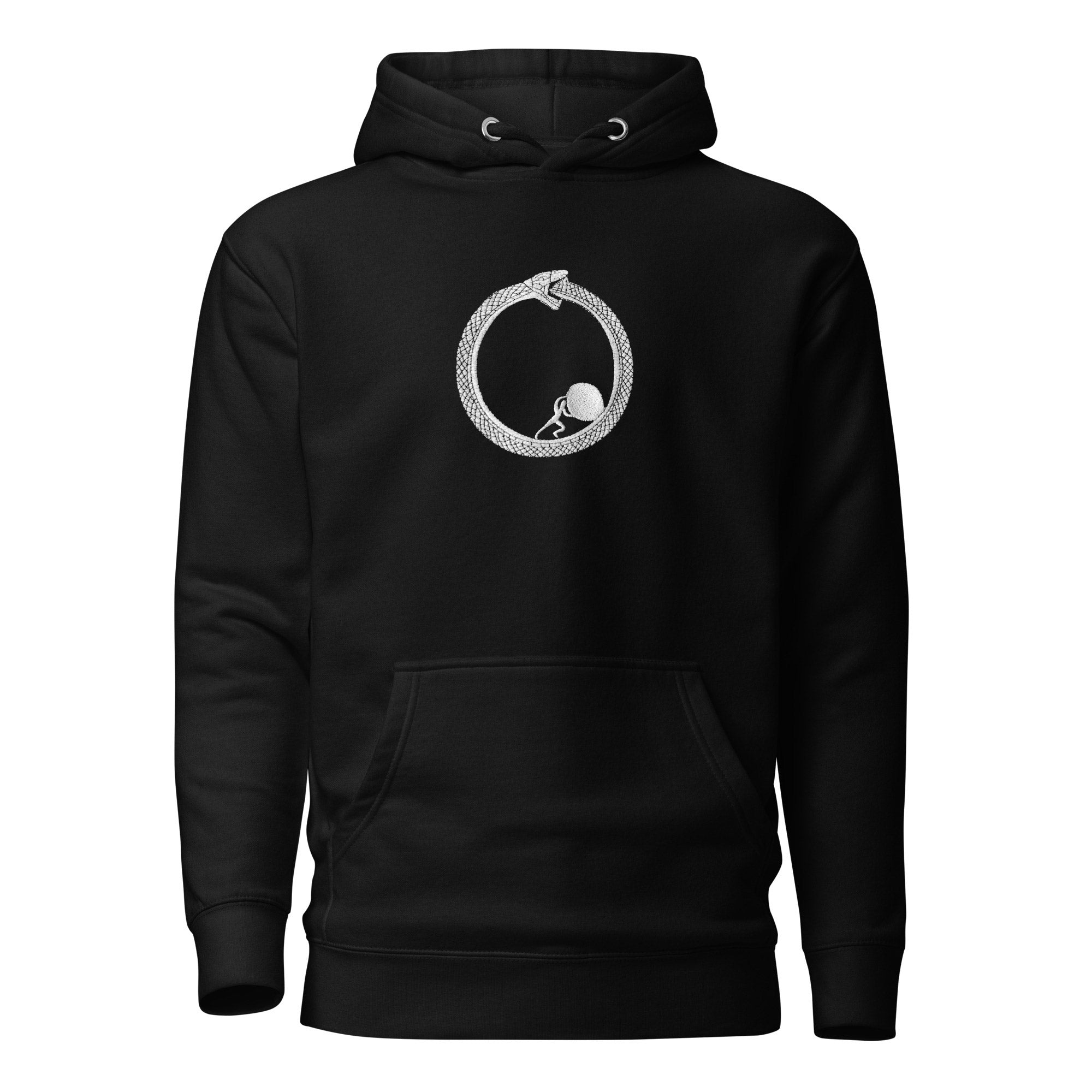 Sisyphus in Ouroboros - Embroidered - Premium Hoodie - The Philosopher's Shirt