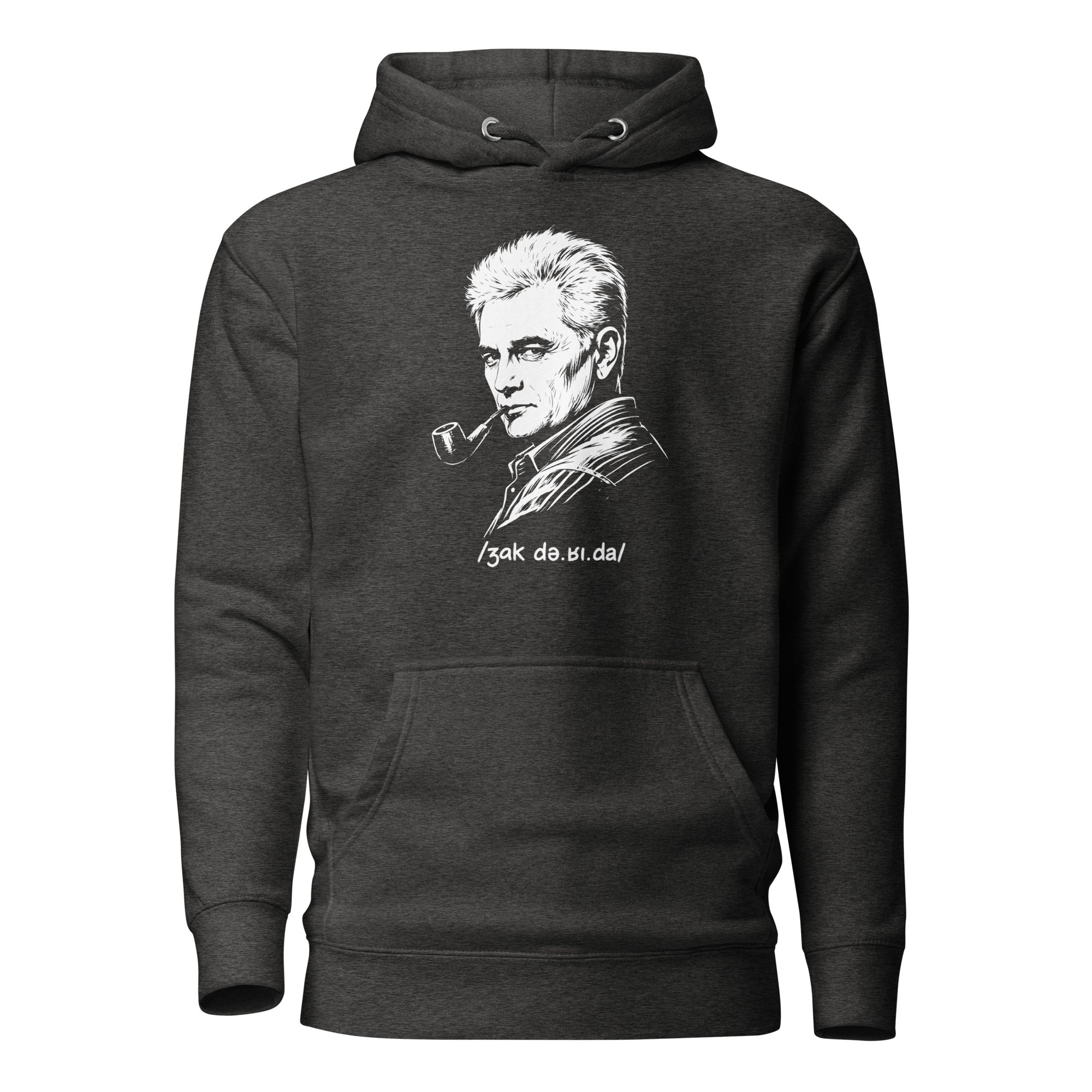 Jacques Derrida Portrait - Premium Hoodie - The Philosopher's Shirt