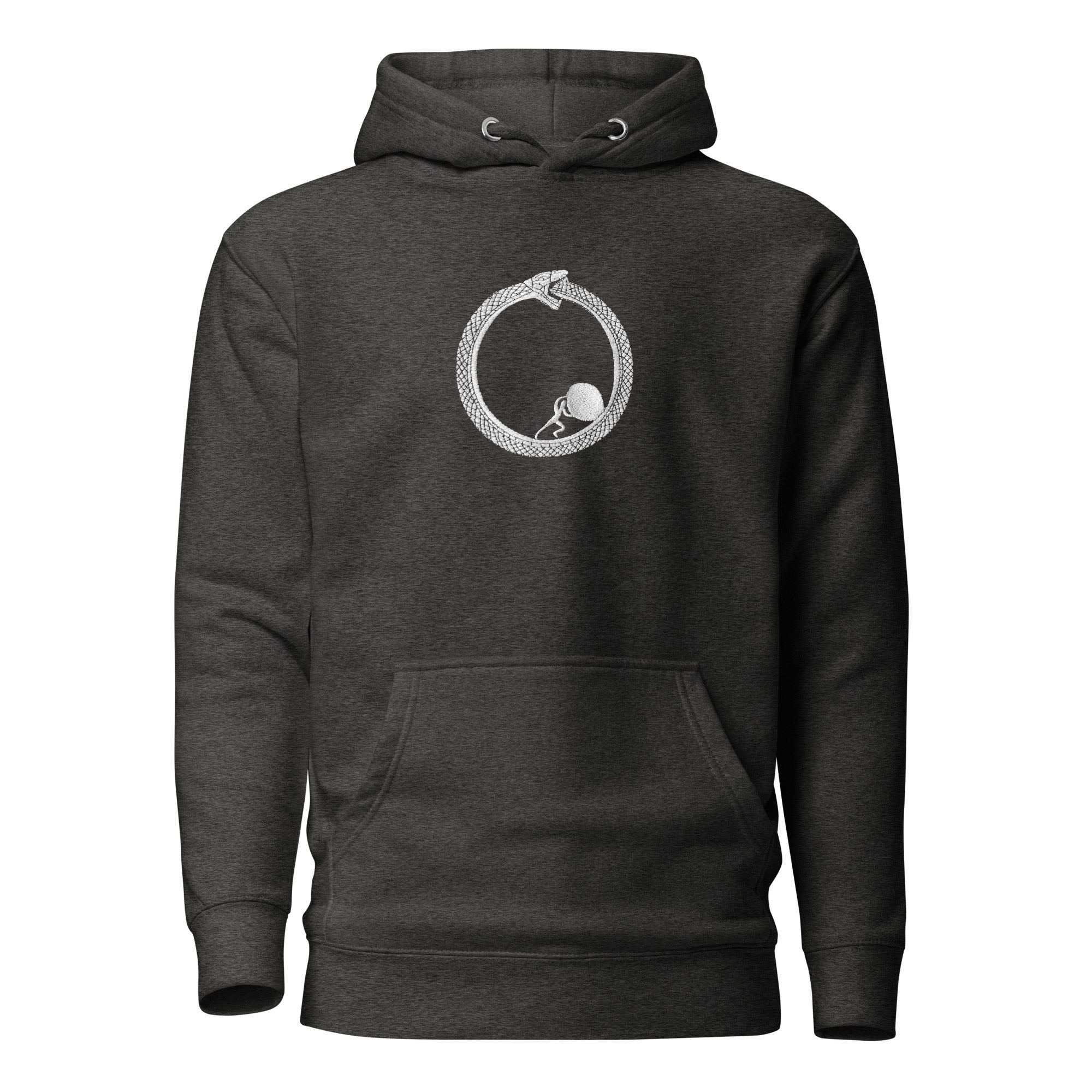 Sisyphus in Ouroboros - Embroidered - Premium Hoodie - The Philosopher's Shirt