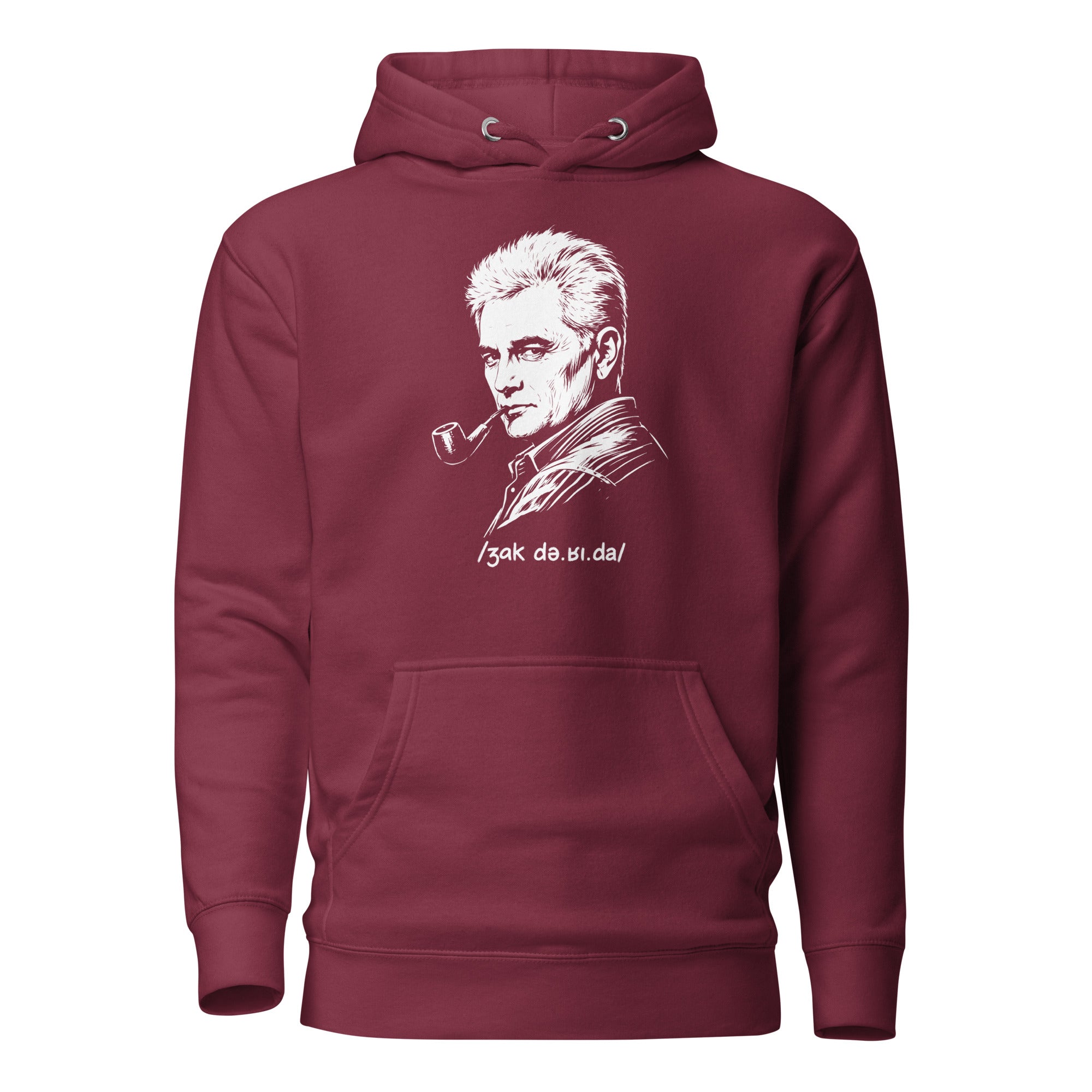 Jacques Derrida Portrait - Premium Hoodie - The Philosopher's Shirt