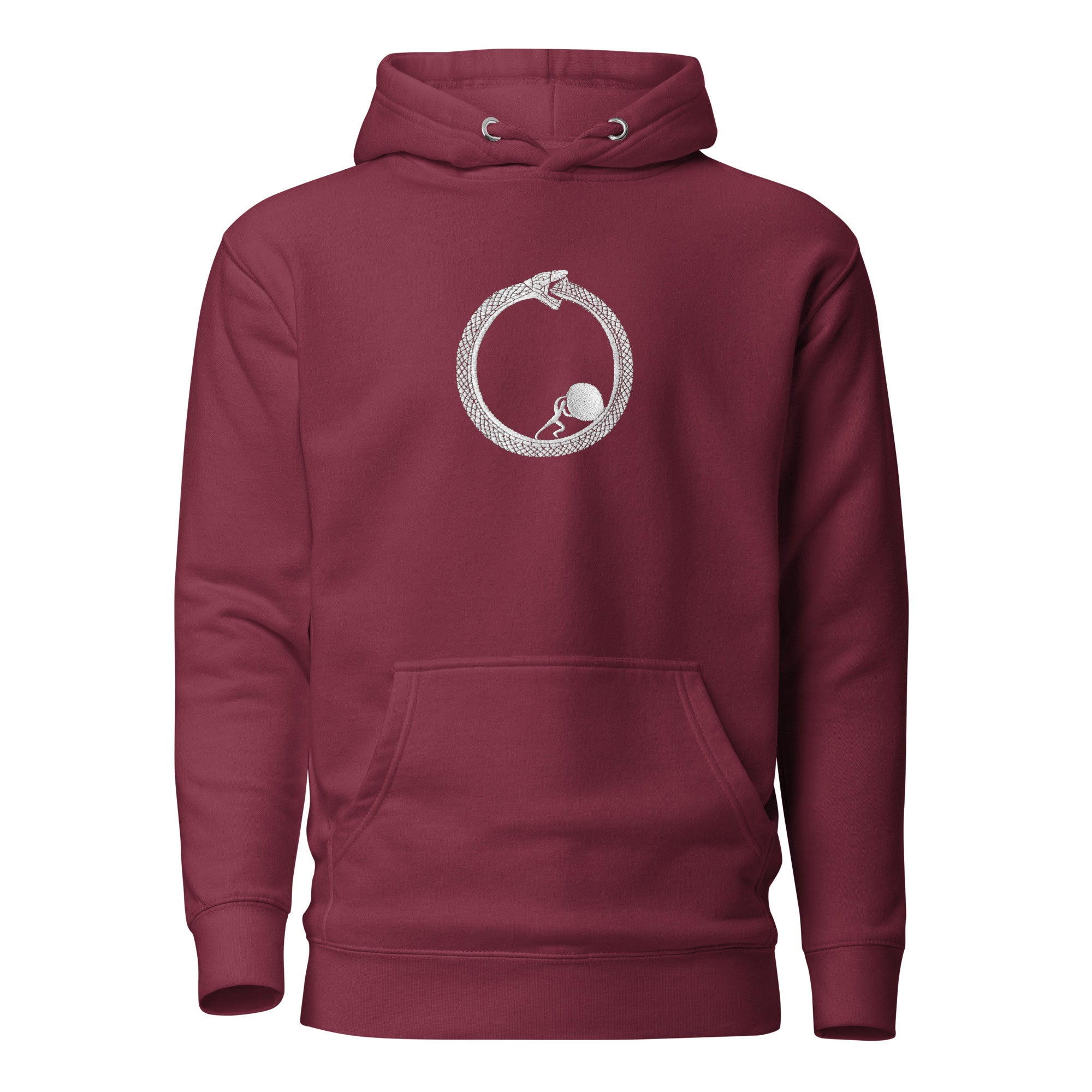 Sisyphus in Ouroboros - Embroidered - Premium Hoodie - The Philosopher's Shirt