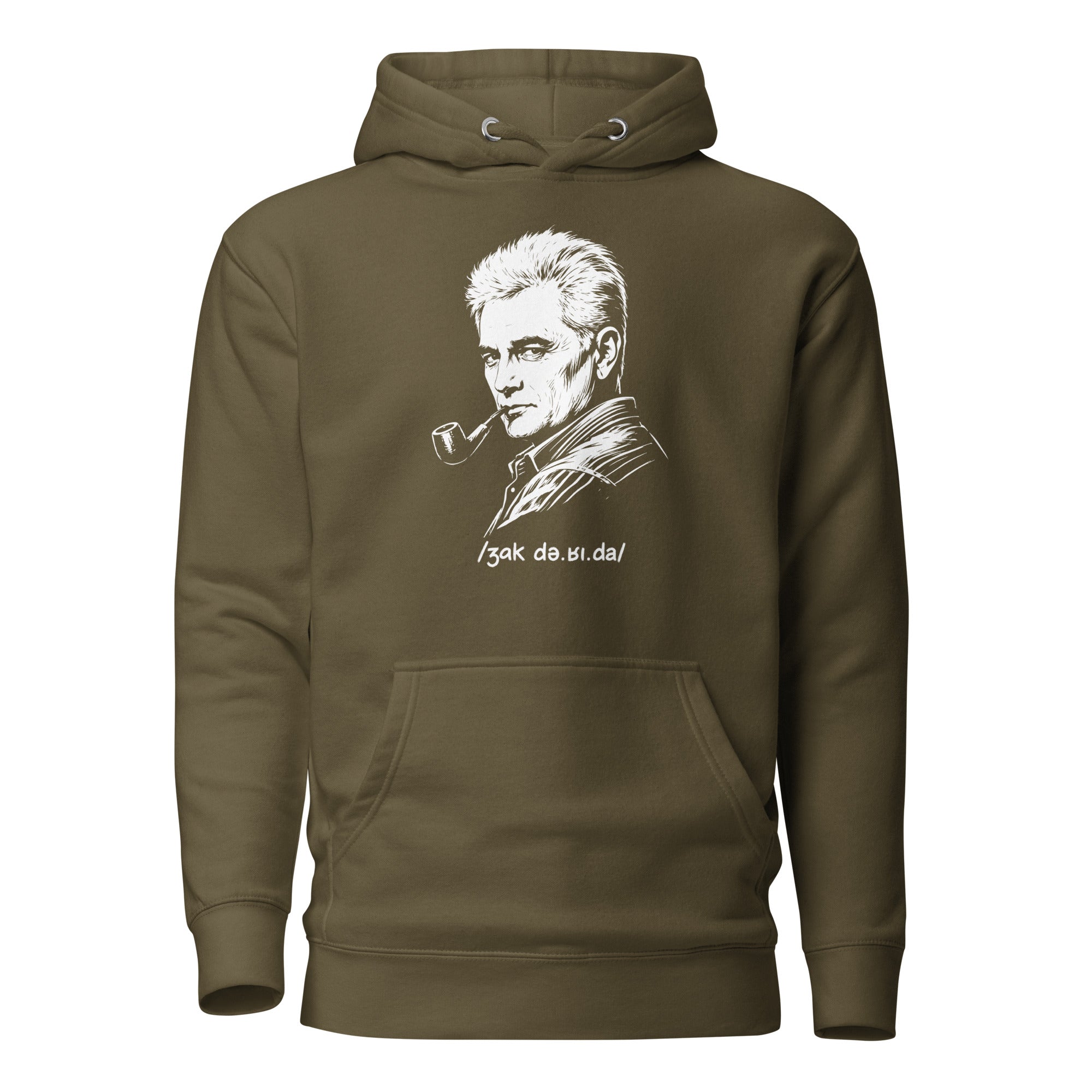 Jacques Derrida Portrait - Premium Hoodie - The Philosopher's Shirt