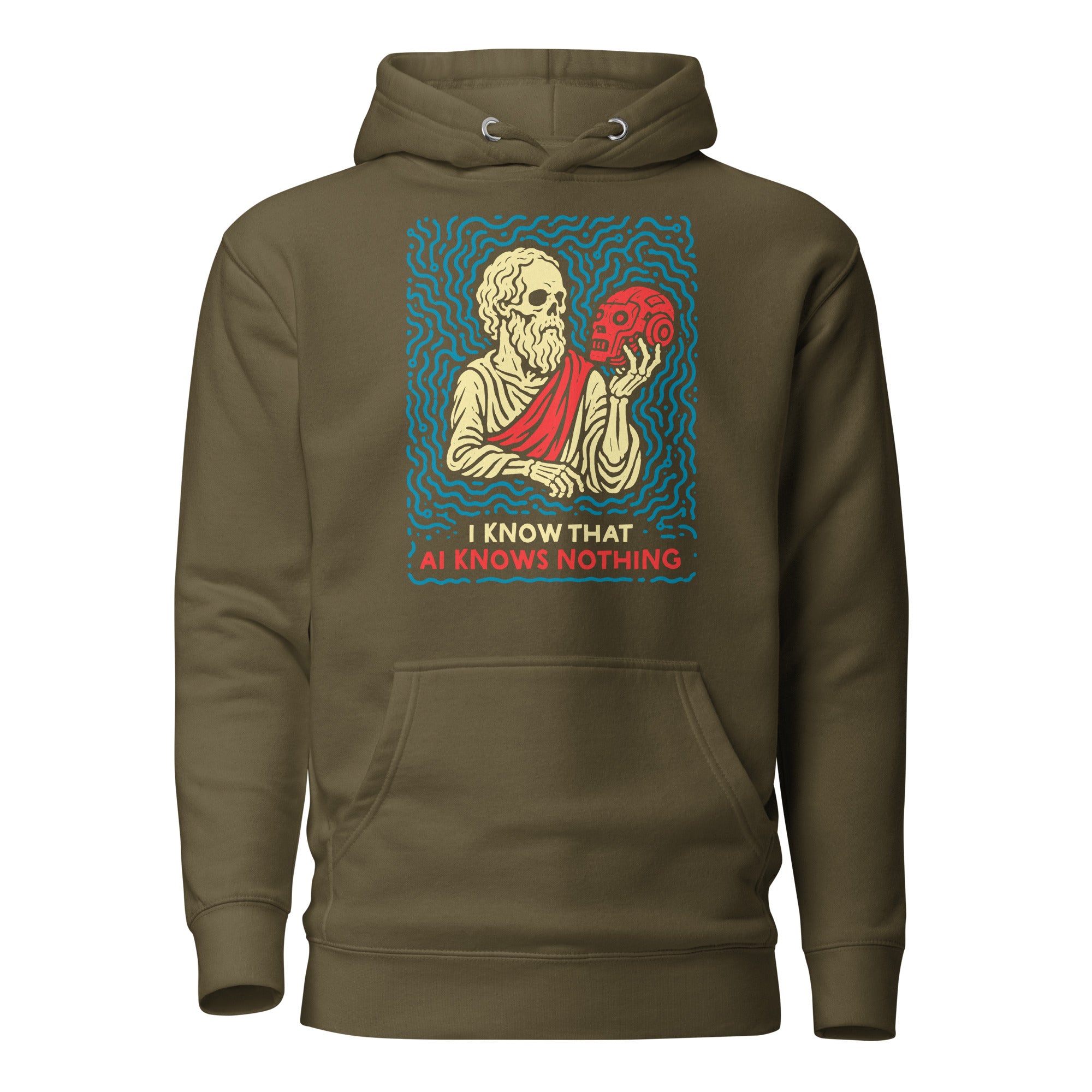 I know that AI knows nothing - Premium Hoodie - The Philosopher's Shirt