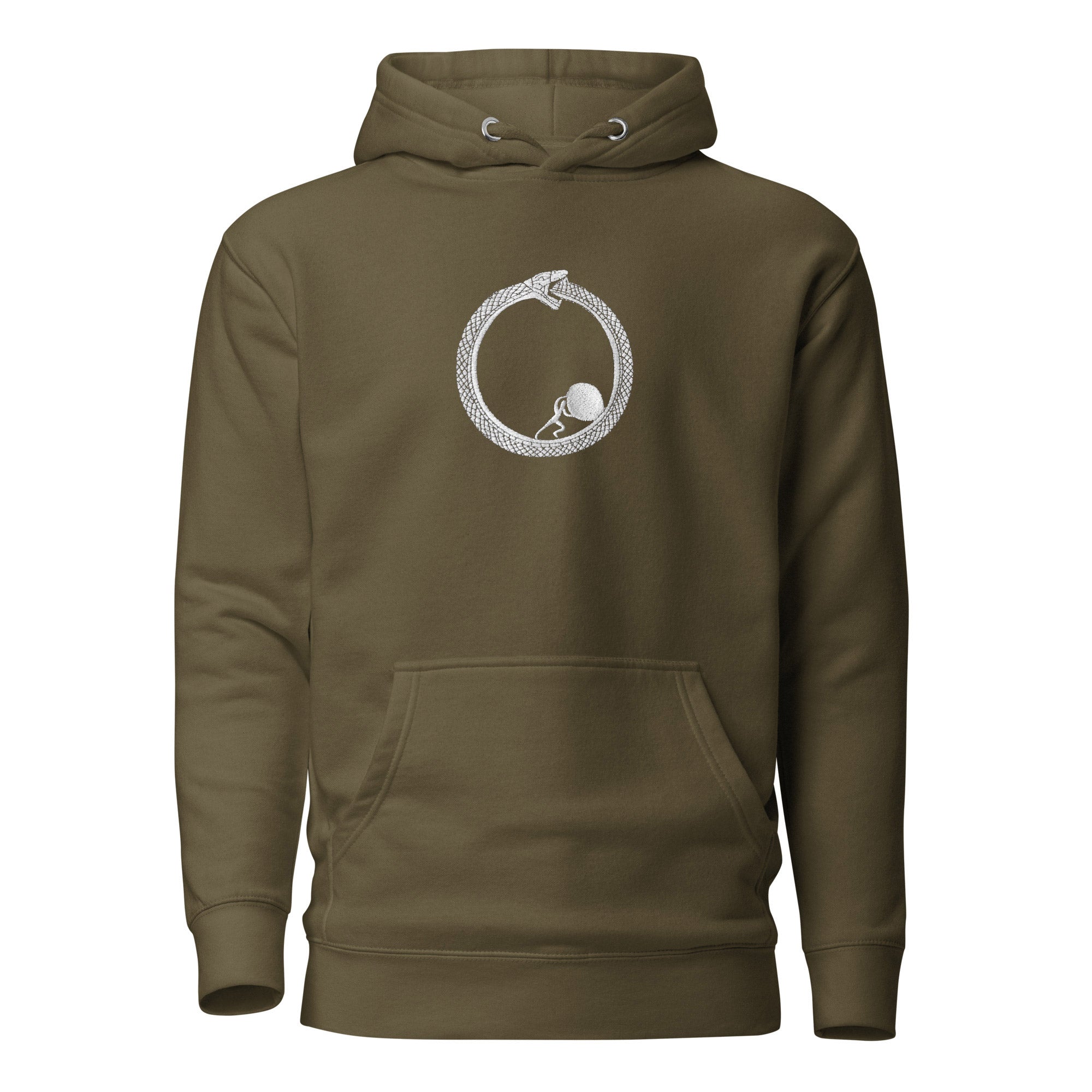 Sisyphus in Ouroboros - Embroidered - Premium Hoodie - The Philosopher's Shirt