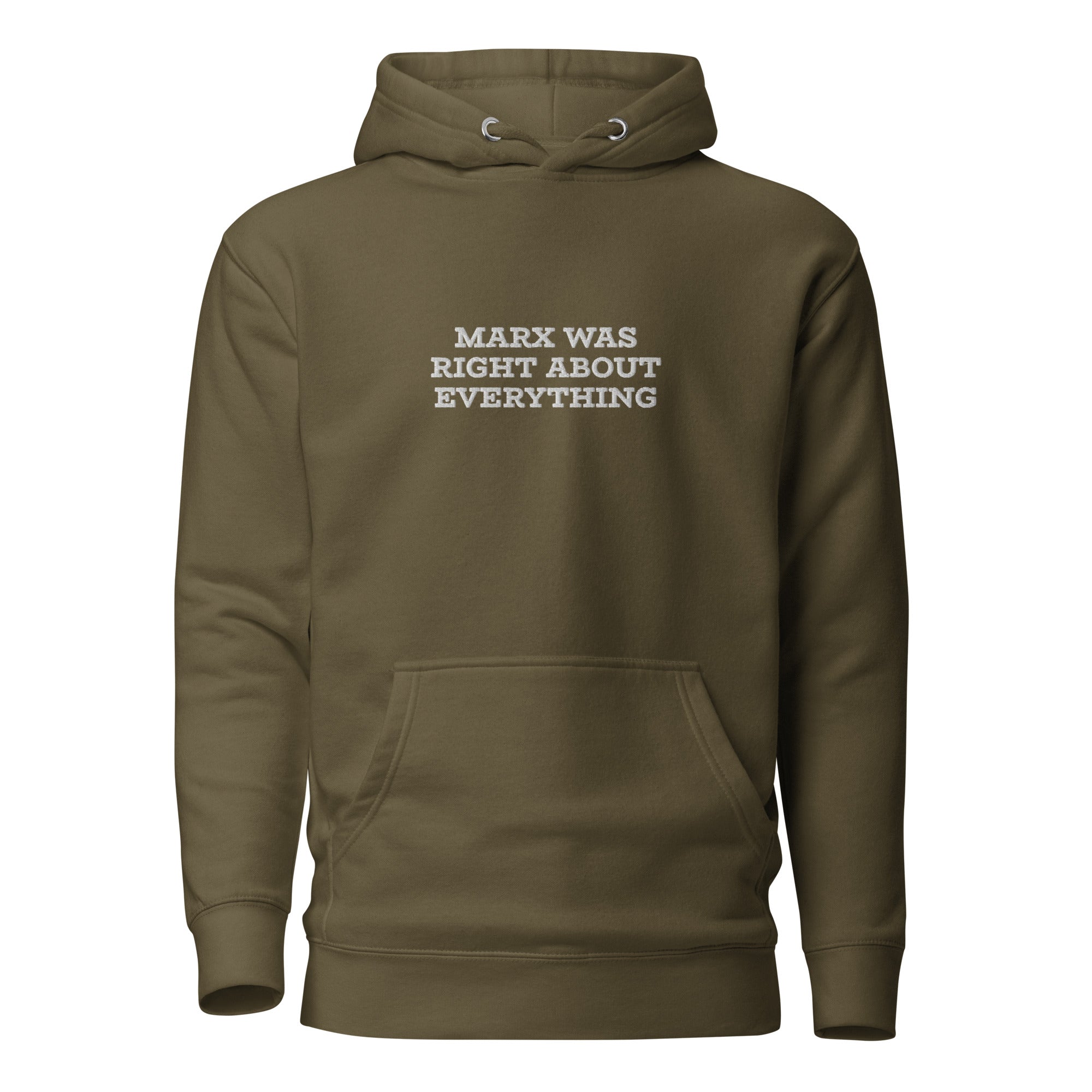 Marx was right about everything - Embroidered Premium Hoodie - The Philosopher's Shirt