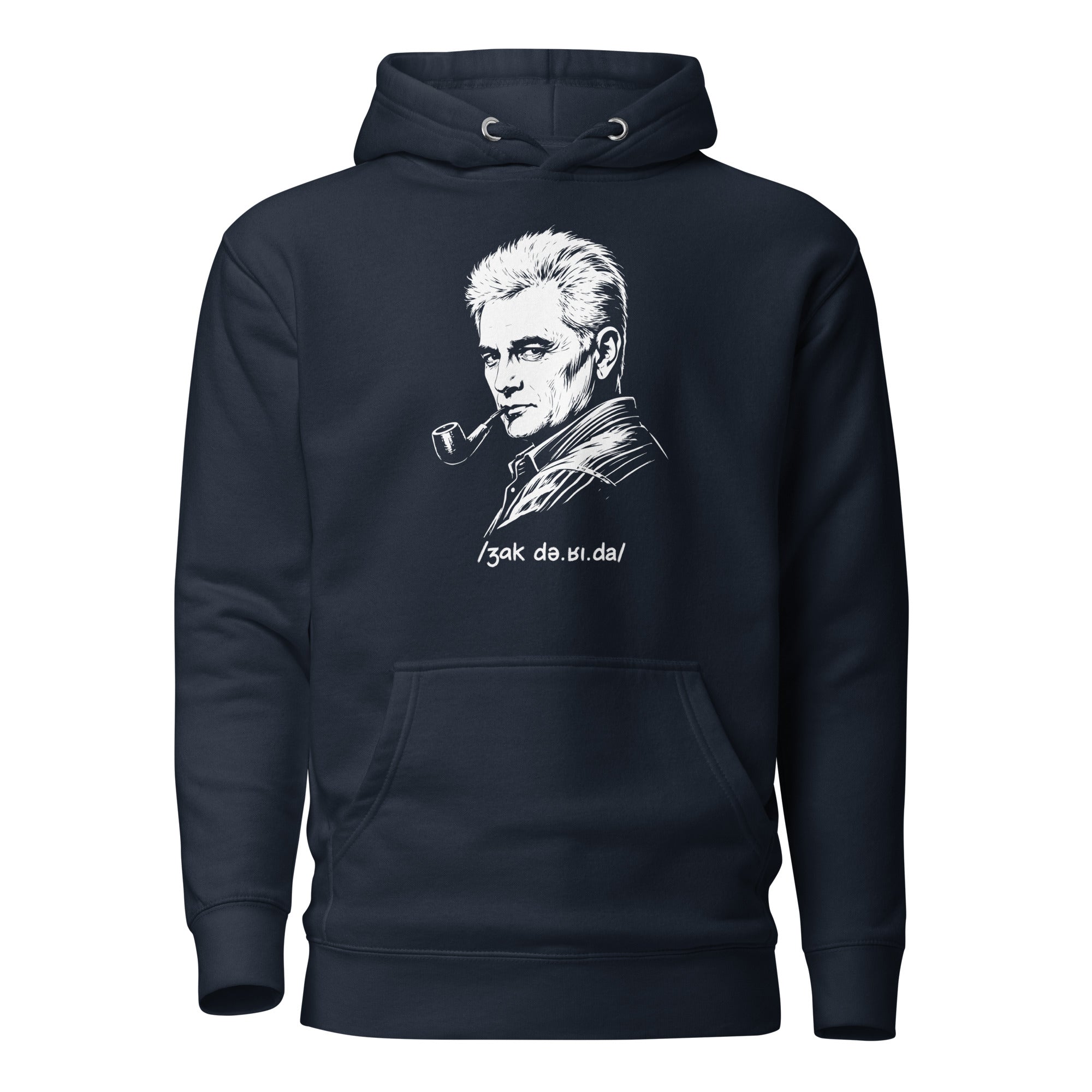 Jacques Derrida Portrait - Premium Hoodie - The Philosopher's Shirt