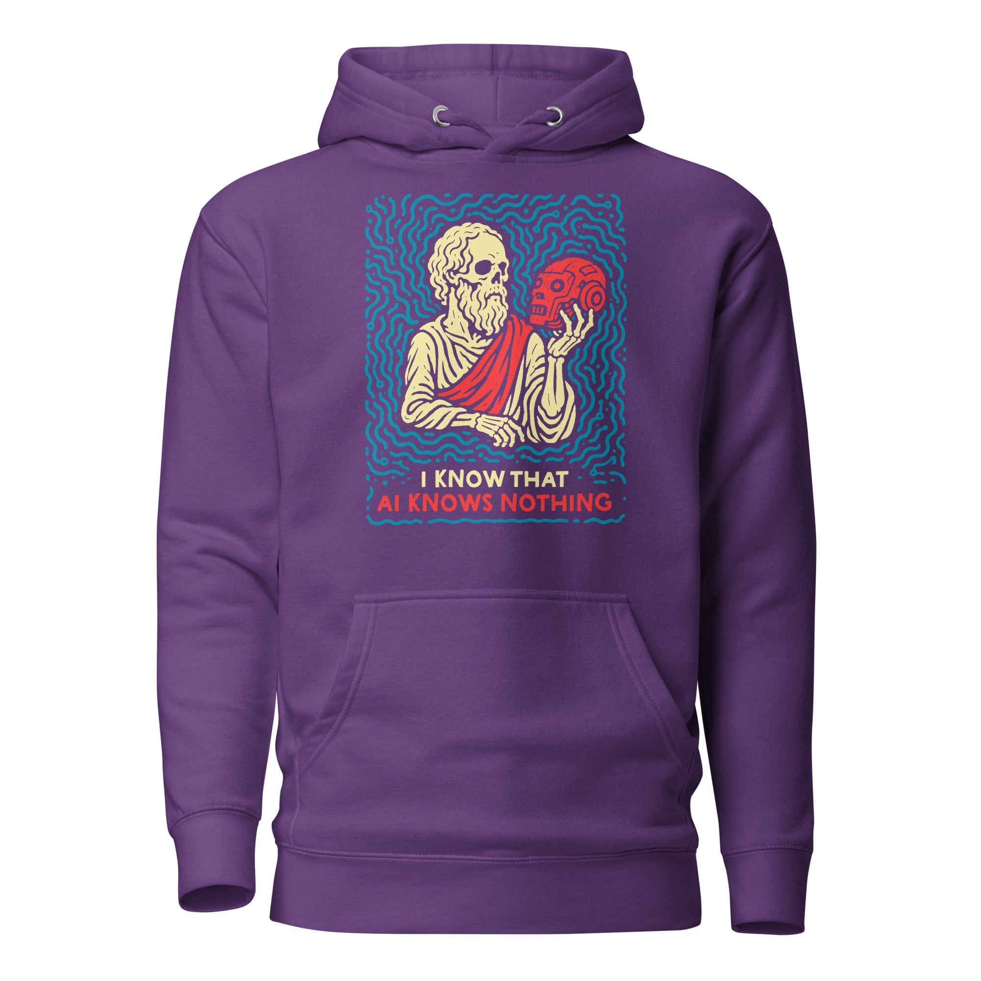 I know that AI knows nothing - Premium Hoodie - The Philosopher's Shirt
