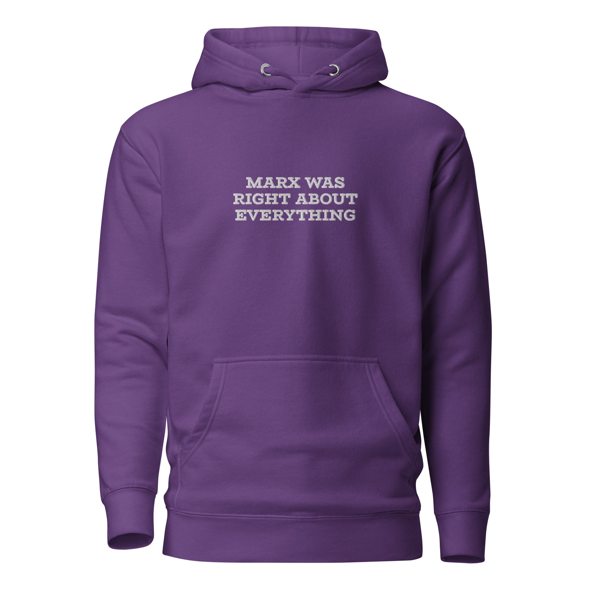Marx was right about everything - Embroidered Premium Hoodie - The Philosopher's Shirt