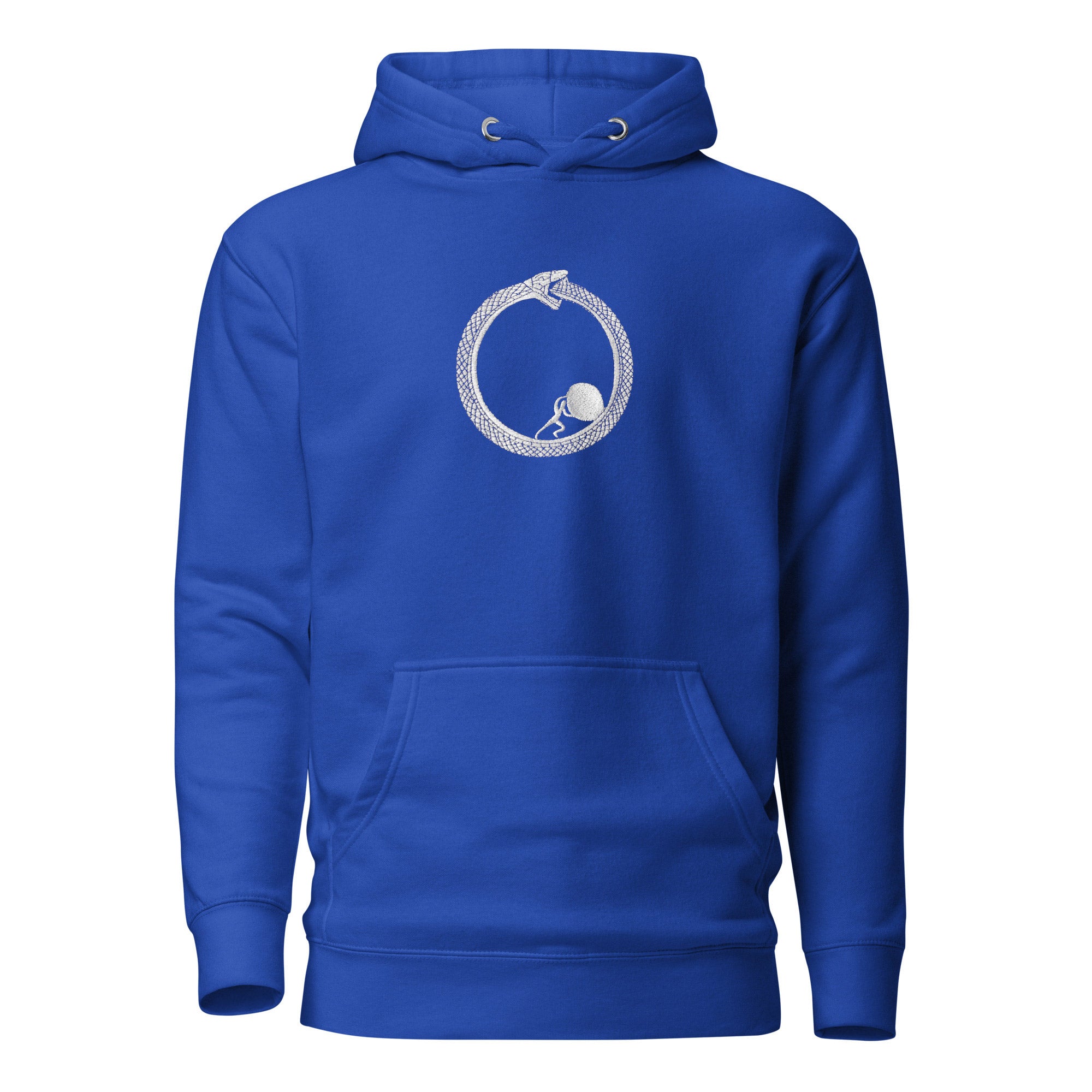 Sisyphus in Ouroboros - Embroidered - Premium Hoodie - The Philosopher's Shirt