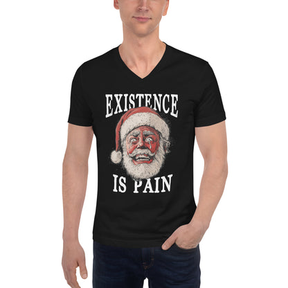 Anonymous Santa - Existence is Pain - Unisex V-Neck T-Shirt