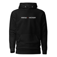 Virtue over Victory - Embroidered - Premium Hoodie - Black / S