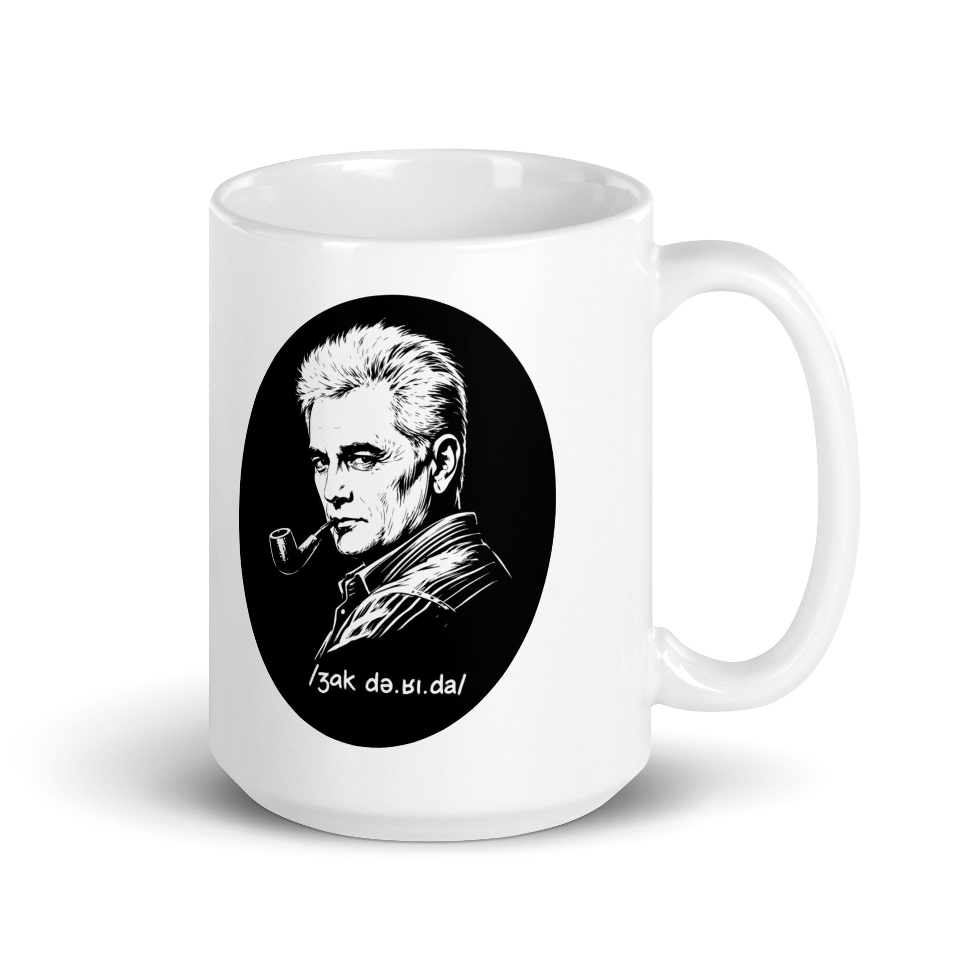 Jacques Derrida Portrait - Mug - The Philosopher's Shirt